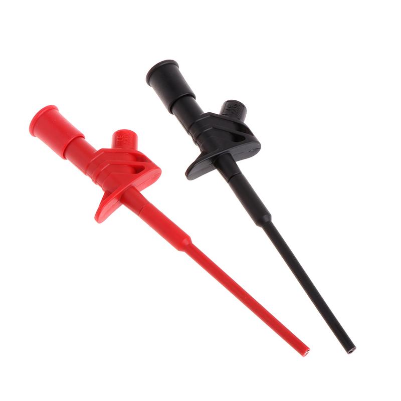 Insulated Test Hook Clip 1000V Testing Probe Instrument High Voltage 4mm Socket 4