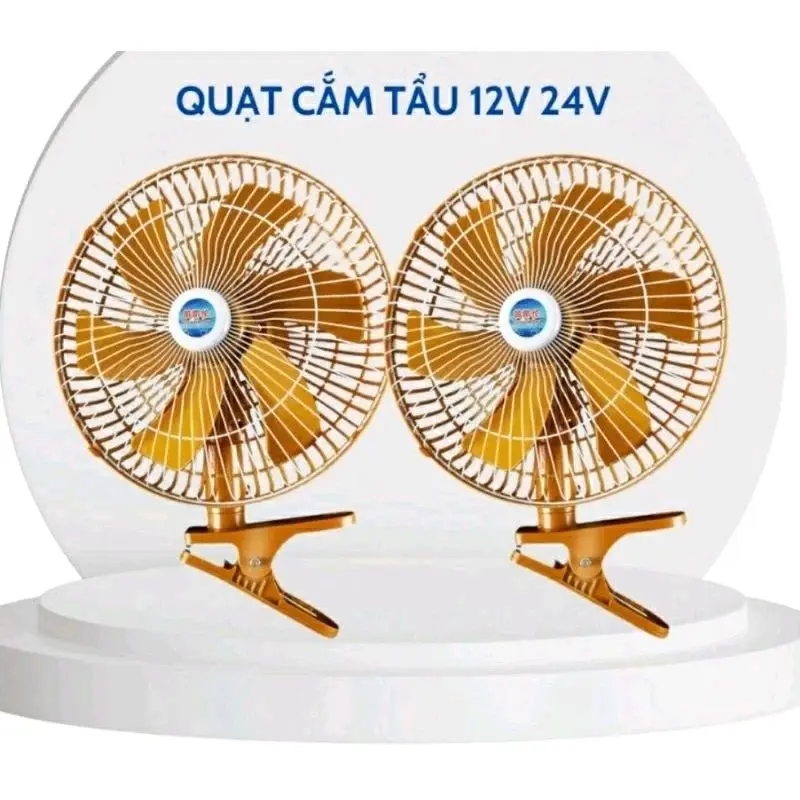 Quạt Xe 6 Cánh Ô Tô, Xe Tải, Xe Lu 12V 24V Đường Kính Lớn Cao Cấp, Công Suất Mạnh Mẽ 5