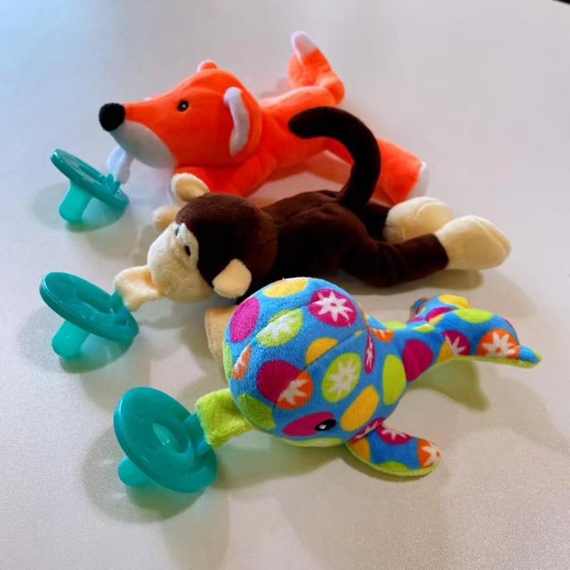 New baby pacifier toys, baby hanging animal plush toys, multiple colors ...