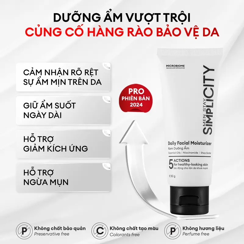 Bộ sản phẩm hỗ trợ chăm sóc da mụn nhẹ & vừa cho nam Men Stay Simplicity Acne Relief Skincare Trio gồm: Sữa rửa mặt 100g, Serum Calm 30ml & Kem dưỡng ẩm 80g 4