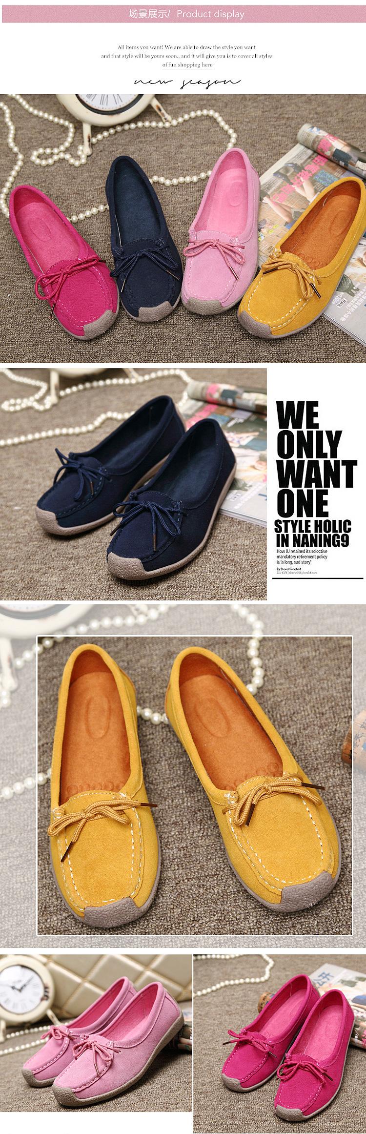 Product Introduction of Large Size 35-43 Flat Loafers Women's Shoes Non-Slip Genuine Leather Snail Shoes Mom Shoes 5