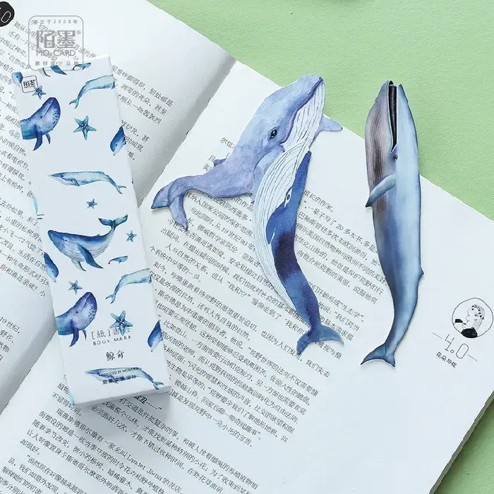 30pcs/pack Gift Big Miracle Whale Fish B02 Student Book Holder Message Card Creative Stationery Papelar Paper Bookmark