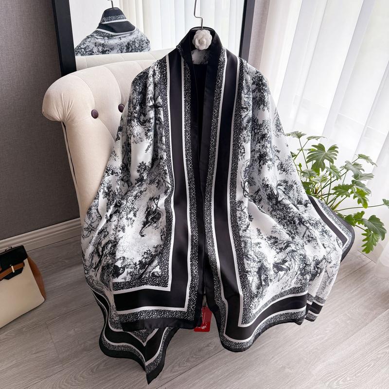 Khăn Quàng lụa Satin, Bộ sưu tập mới năm 2025, 180 × 80cm, Mềm mại và thân thiện với da, Khăn choàng nữ, Nhiều màu sắc và kiểu dáng, Dễ Phối Đồ và thời trang, SF1007-270
