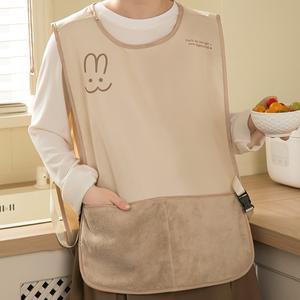 エプロン 家庭用キッチン 防水防油 手拭き付き ベスト型ノースリーブ ママ向け贈り物 キッチン衛生作業着