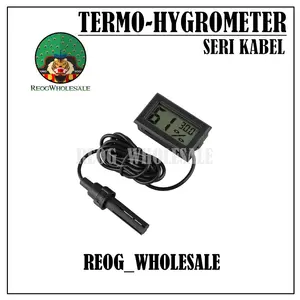 Termometer Hygrometer Termohygrometer Pengukur Suhu dan Kelembaban Ruangan Dgan Sensor Kabel 1 Meter