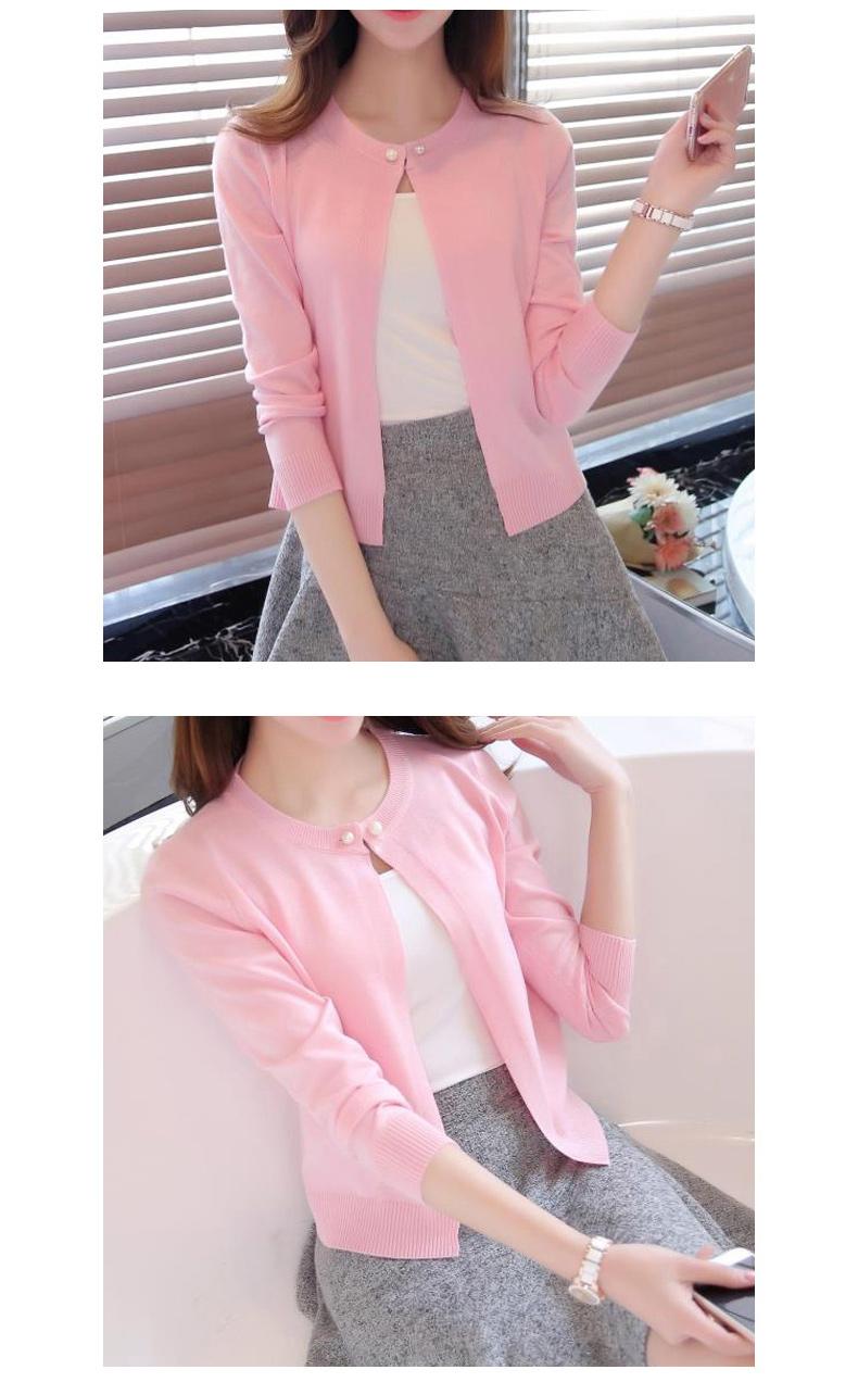 Product Introduction of Knitted Cardigan Short Sunscreen Shawl Thin Coat Spring and Summer Women's Clothing Sweater Long Sleeve Air Conditioning Shirt Knitwear Womenswear Basic Knitting Tops 9