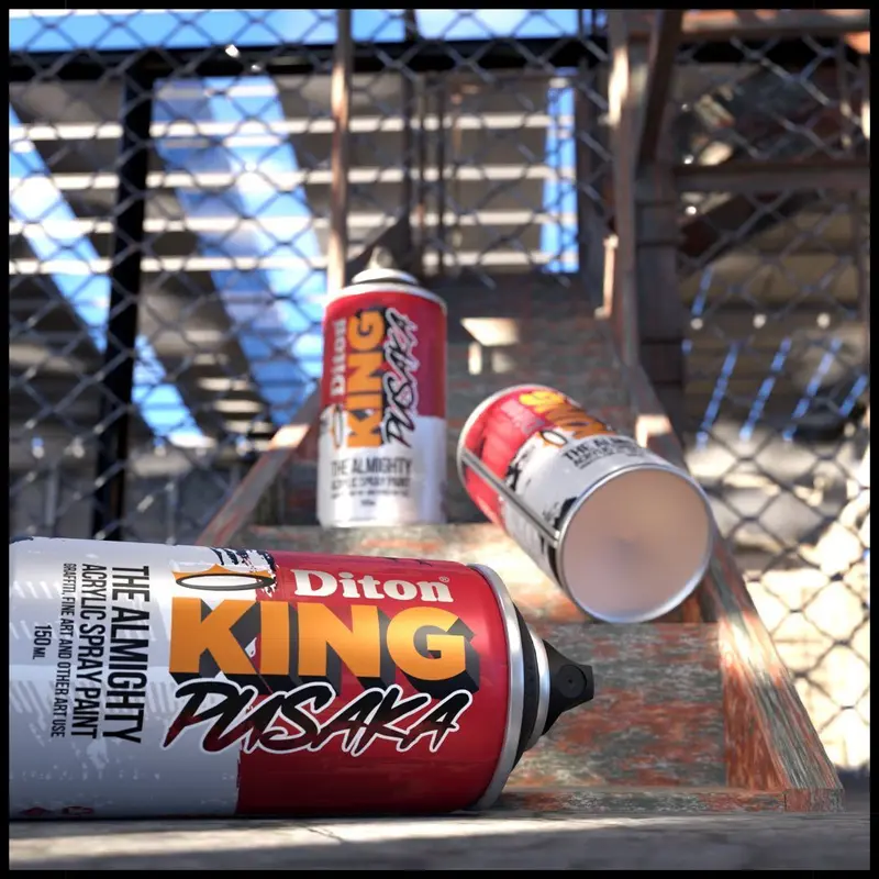 Cat semprot Graffiti Diton King Pusaka 150ml Acrylic Kanvas 3