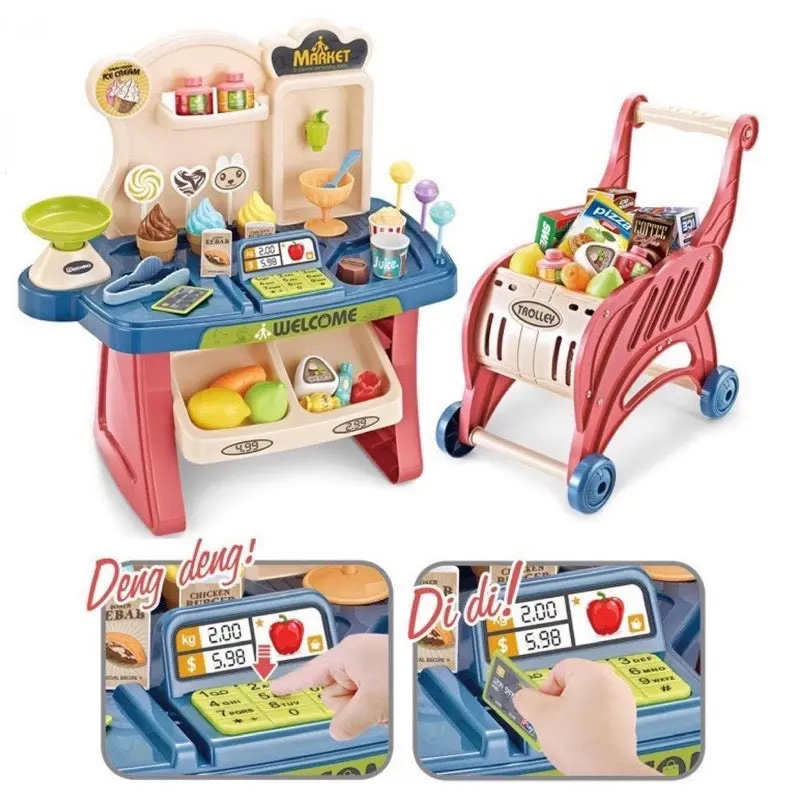 Đồ chơi Siêu Thị Kèm Xe Đẩy cho Bé (40 Chi Tiết) - Quầy Bán Kem Mini Toy 3