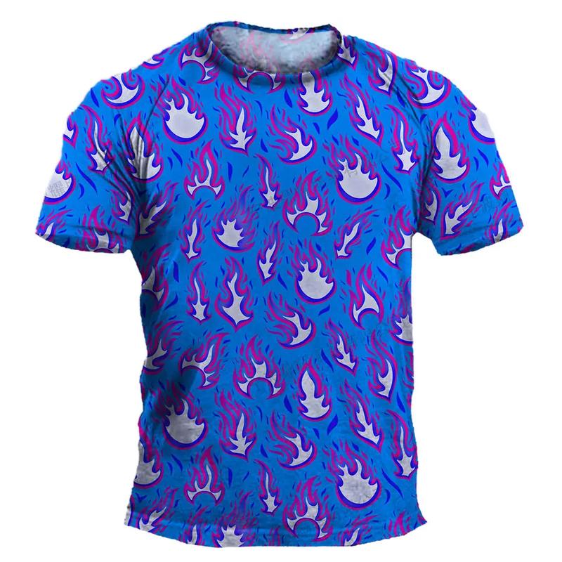 Product Introduction of 3D digital printed manT-shirt   Cool Flame Graphic Top Aesthetic  Man Short Sleeve Harajuku Men's Clothing Casual T-shirt 8
