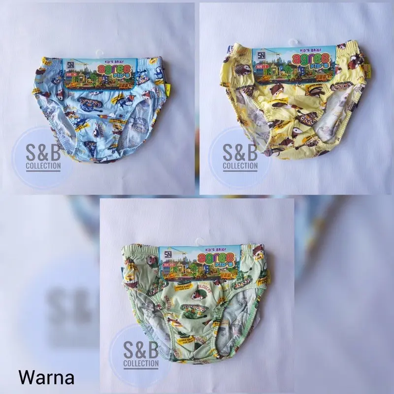[3 pcs] CD ANAK COWOK | celana dalam anak laki AGREE bermotif l CD anak cowok berwarna Fashion ukuran l warna random 4