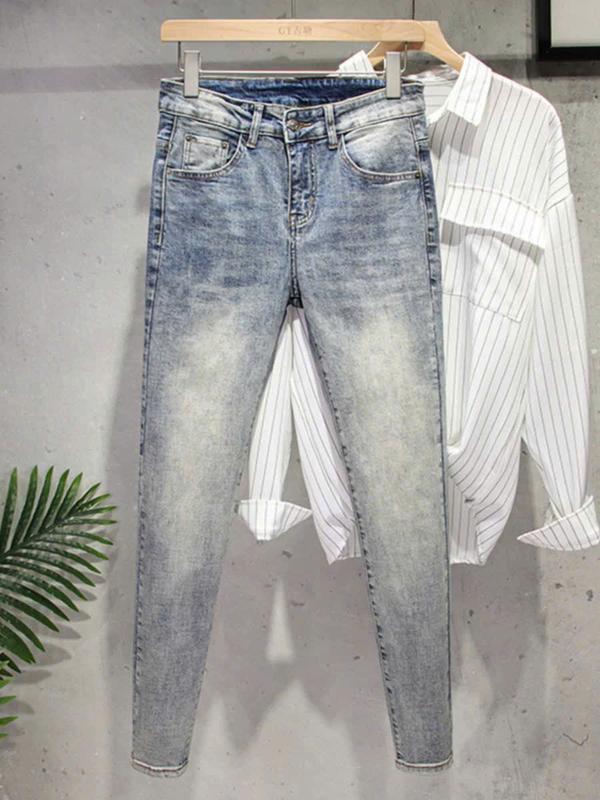 QUẦN JEAN CO GIÃN  NAM DÀI WASH DƠ BỤI PHONG CÁCH TRẺ TRUNG VẢI ĐẸP DÀY DẶN MỀM MÁT BODY DENIM SKINNY Menswear Pants X1 Có Túi 7744 Xanh Nhạt