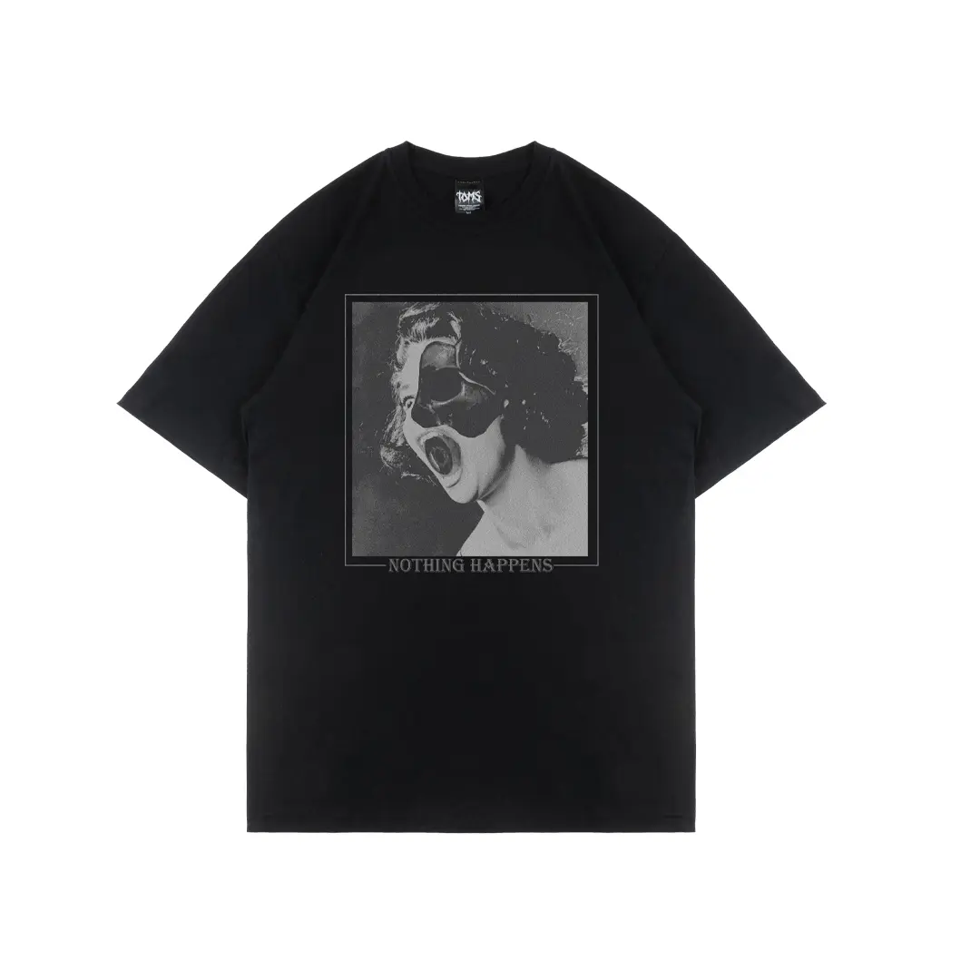 Toms Project Tshirt Nothing - Kaos Pria Combed Sablon Hitam Distro Rib Baju Pendek Atasan Casual