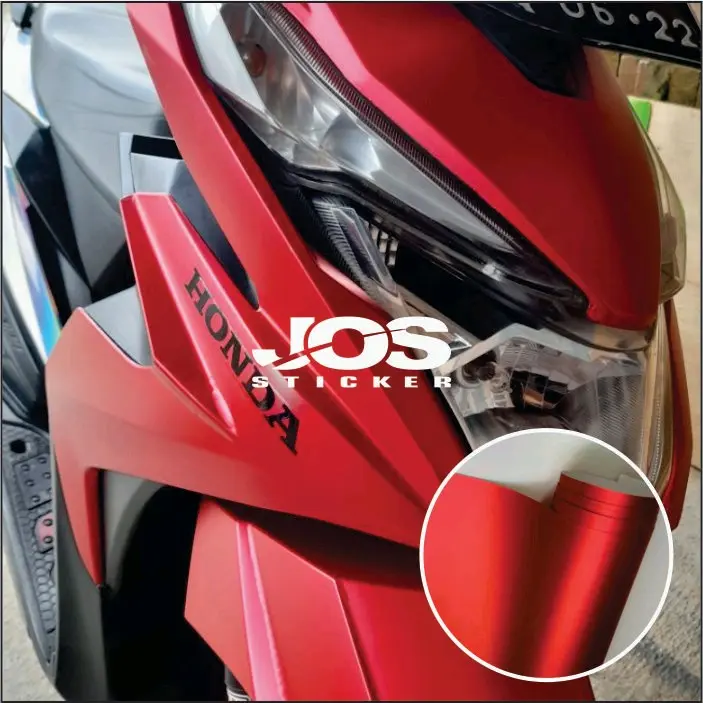 sticker skotlet MERAH METALIK DOFF body motor/mobil waterproof kwalitas terbaik termurah