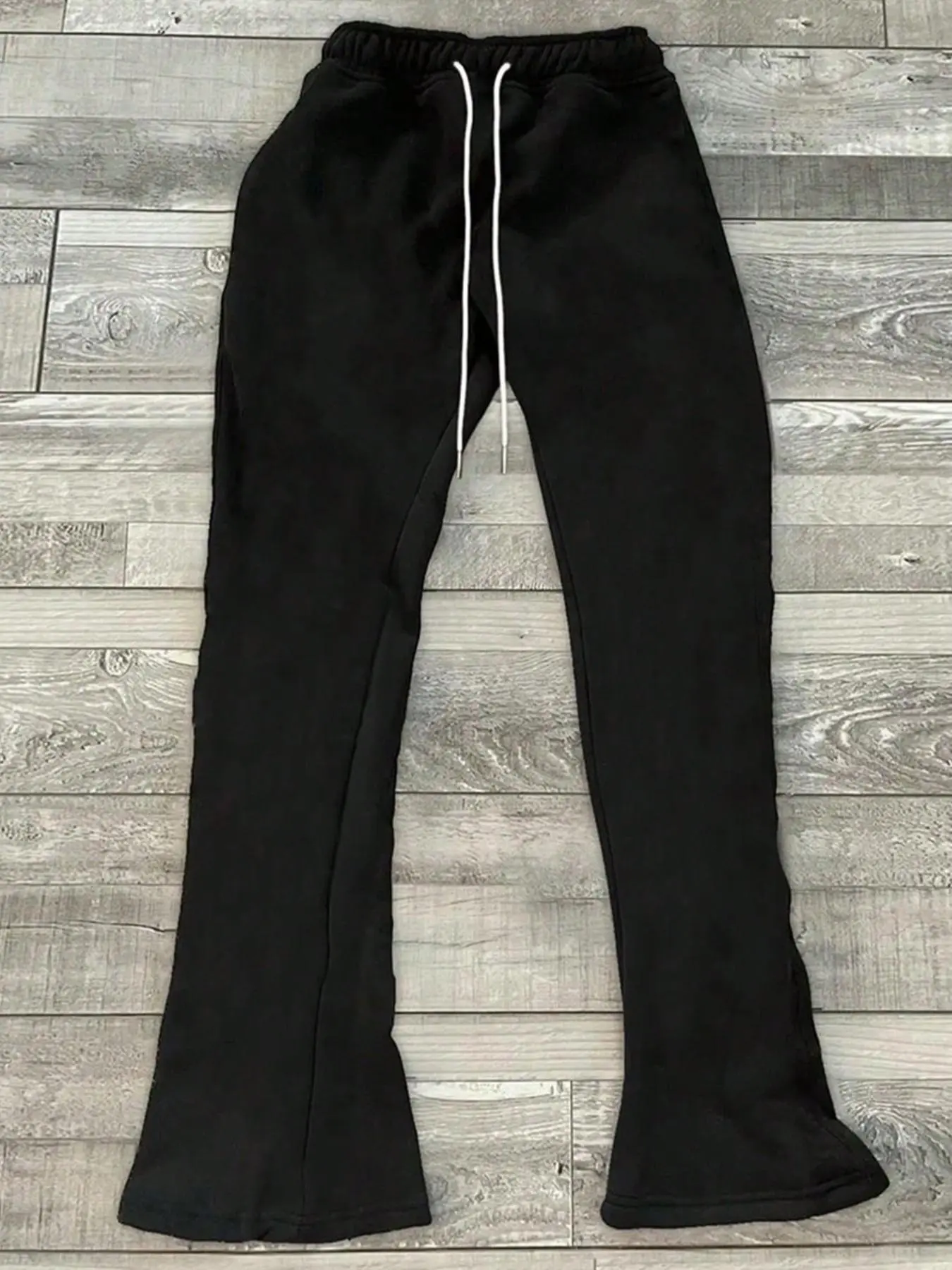 Men's Solid Color Flare Leg Pants, Casual Comfy Regular Fit Jogger Pants for Spring & Fall, Men's Trousers for Daily Wear, Beige