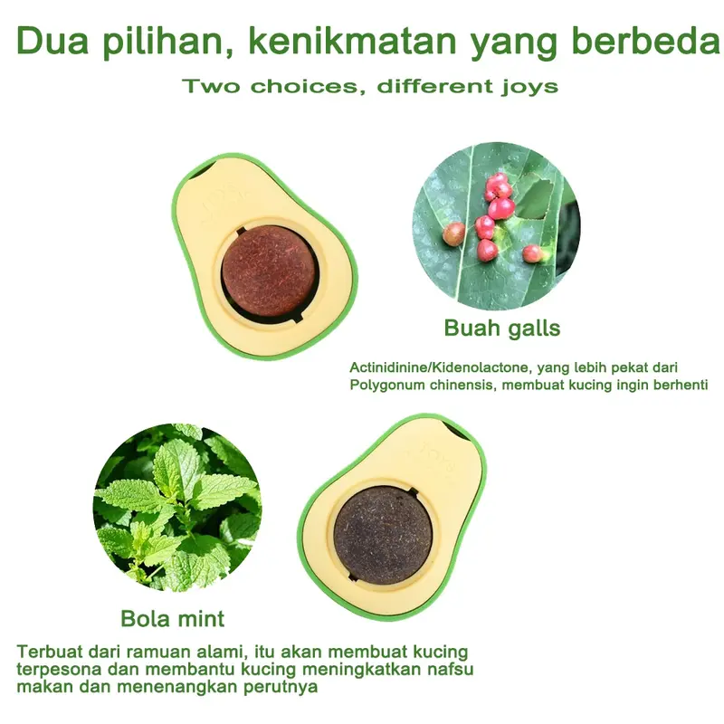 READYYY STOKK Bola Catnip Kucing Alpukat Rotating Mainan Catnip Balls Cat Mint Ball Makanan Hewan Berputar CATNIP PERMEN 6