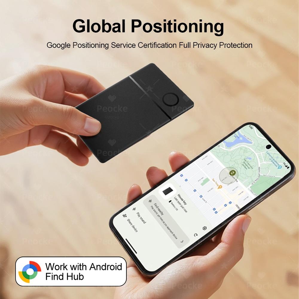 Wireless Rechargeable Wallet Tracker Card With Google Find Hub App GPS Smart Tag Locator For Android Anti Loss Message Reminder - Image 3
