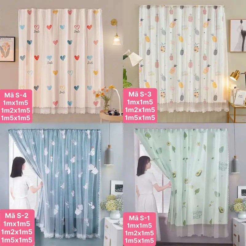 Rèm Cửa Sổ Dán Tường 2 Lớp Mới Siêu Tiện Lợi, Rèm Cửa Sổ Chống Nắng Trang Trí Siêu Đẹp (tặng kèm băng dán) phòng ngủ 0