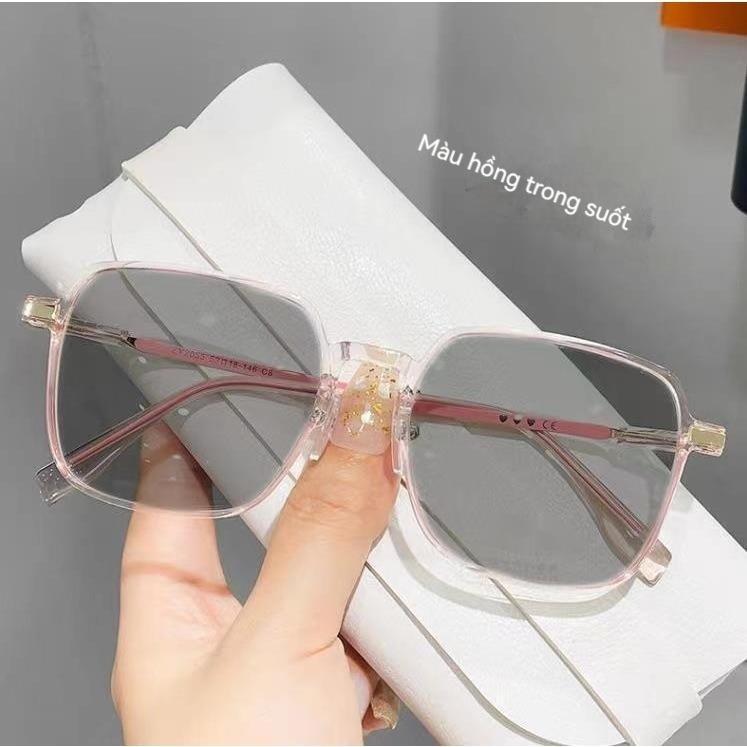 Kính râm chống tia uv Thay đổi màu sắc kính thời trang kính thủy tinh siêu truyền ánh sáng Phù hợp với phụ nữ mắt kính mát nữ chống tia uv Voi Kim Tuyến Kính Mắt Tròng Kính 5