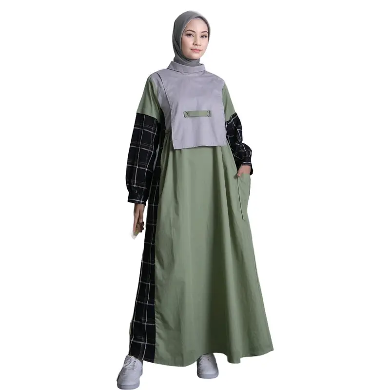 Lunangoofficial - Gamis Terbaru Katun Flanel Wanita Muslimah Dewasa Remaja Kekinian LG 856 Abu Cream Formal Panjang Muda Mustard Variasi Rempel Dress Syari 2