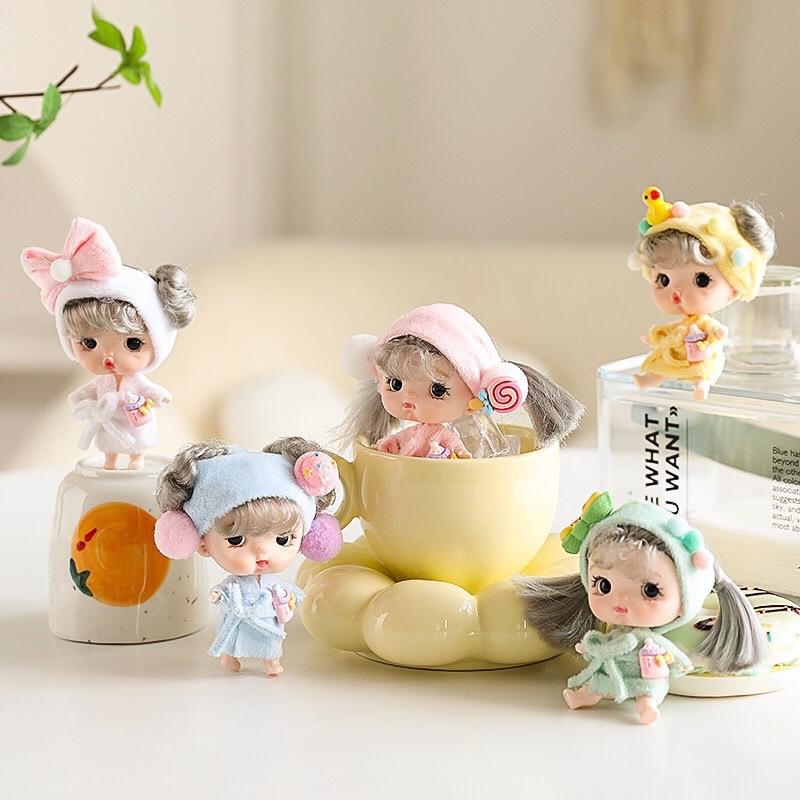 Búp bê 11cm cao cấp áo ngủ mini sơ sinh dễ thương đóng hộp quà tặng sinh nhật đồ chơi cho bé gái trang trí nhà cửa Toy