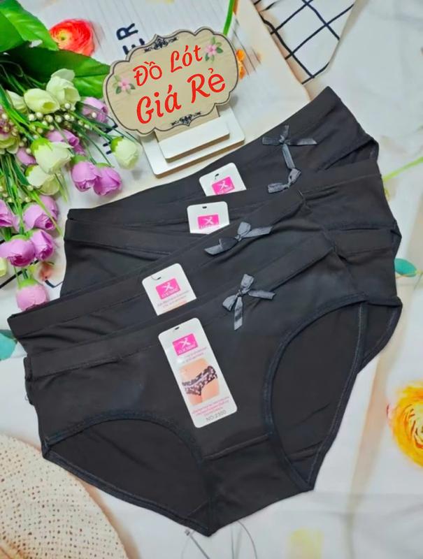 Set 5 và 10 Quần Lót ( MÀU ĐEN ) Phối Hoạ Tiết Nơ [ Size 30 - 50Kg ] - 2300 3