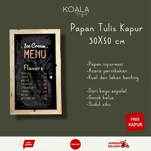 PAPAN TULIS KAPUR HITAM BLACKBOARD CHALKBOARD 30X50 CM KOALA PROJECT