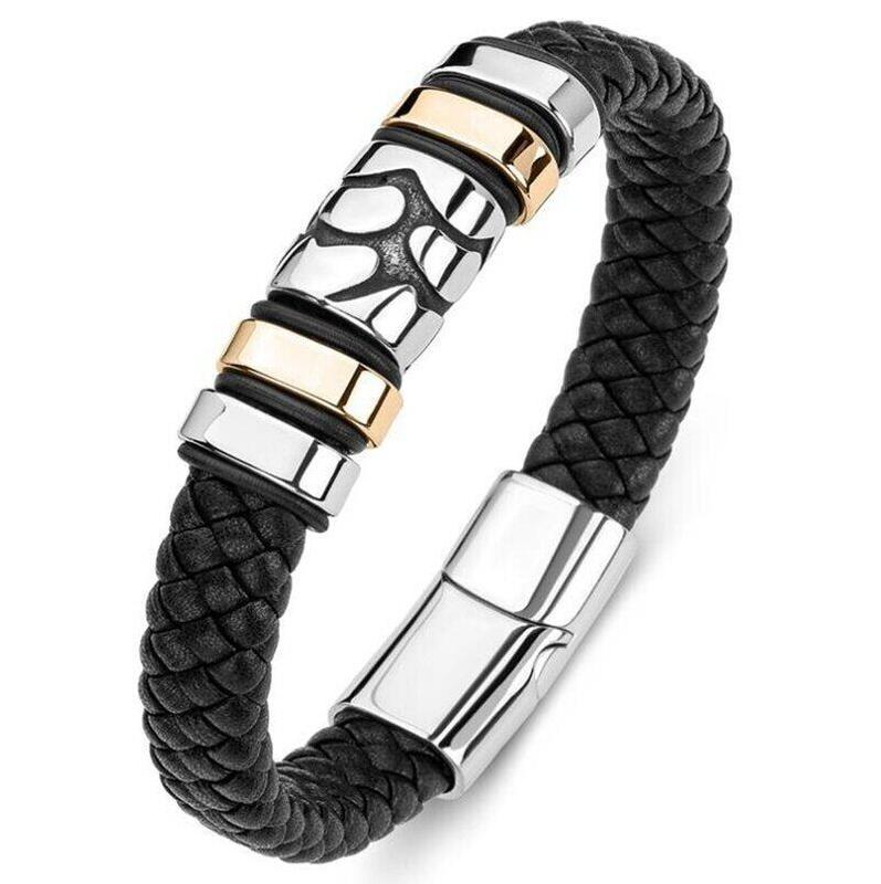 Product Introduction of Vòng Tay Da Dệt Phong Cách Punk Cho Nam, Thời Trang Châu Âu Và Mỹ Mới 1