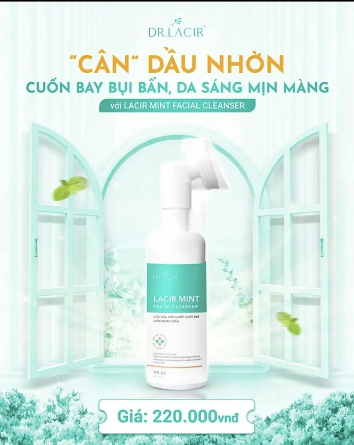 Sữa rửa mặt giảm bóng dầu có đầu Cọ