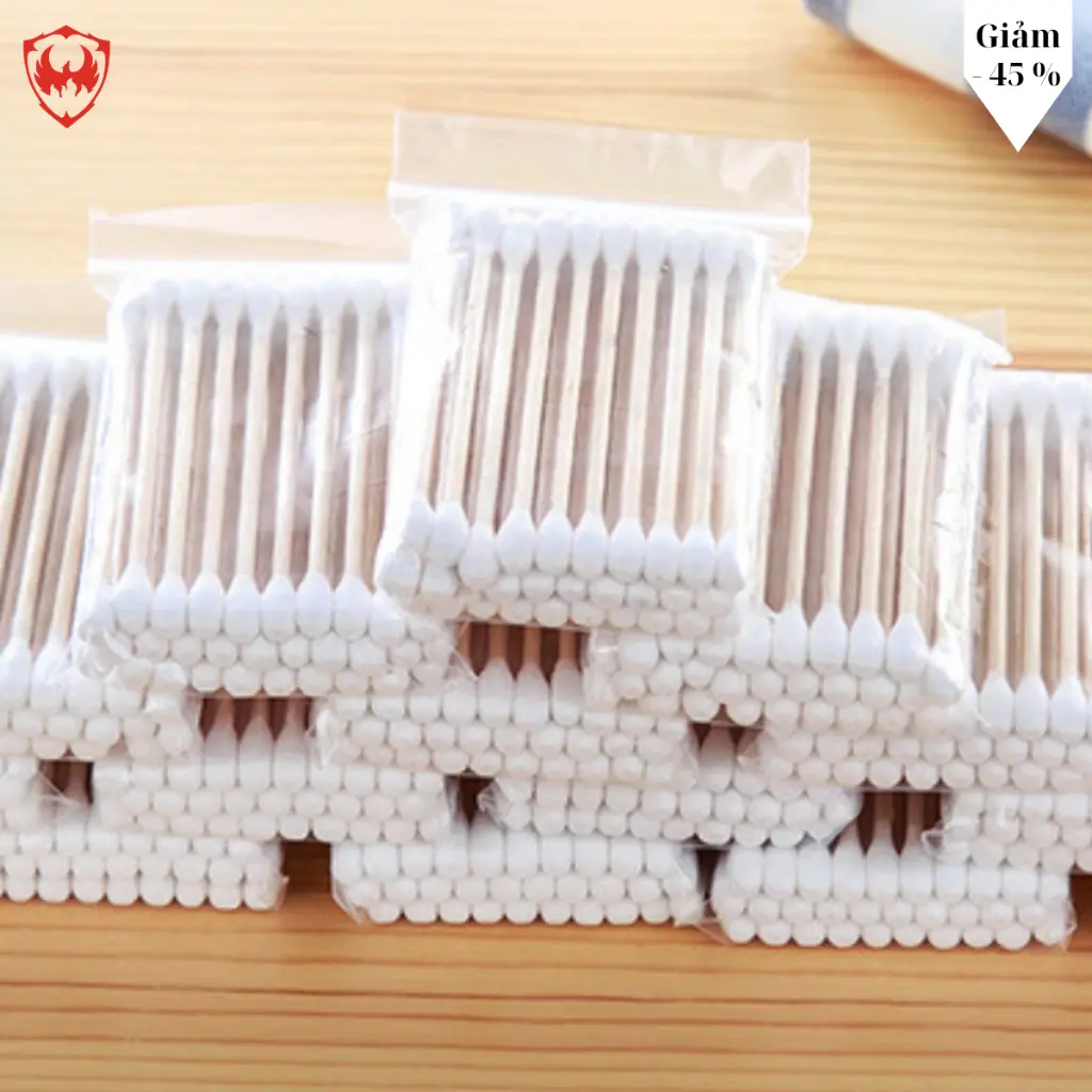 Gói 30 Bông Ngoáy Tai Du Lịch, Phù Hợp Bỏ Túi, Đầu Bông Mềm Mại, Que Gỗ Thân Thiện Môi Trường