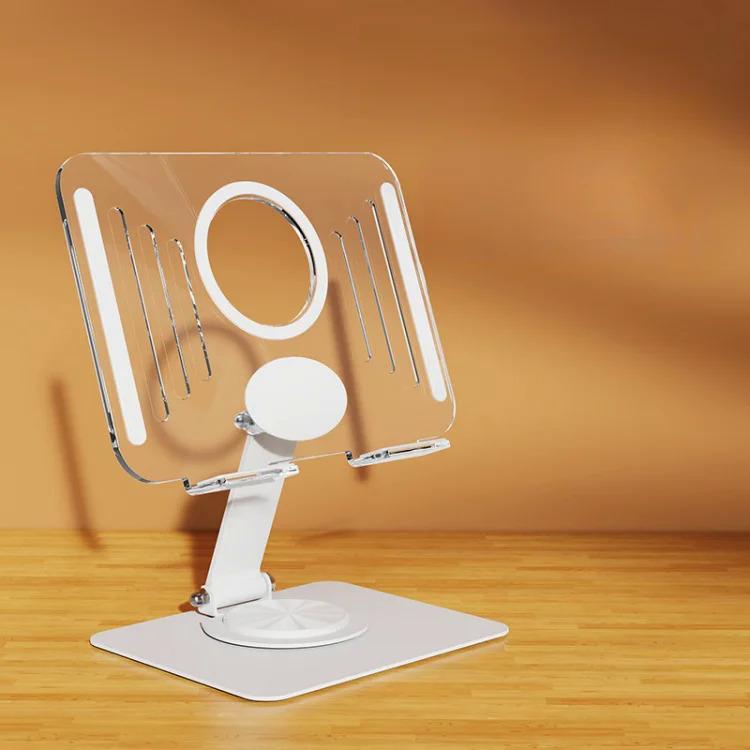 Giá Chân Đế Máy Tính Bảng Cầm Tay Có Thể Điều Chỉnh Xoay 360 Độ, Đế Kim Loại, Chất Liệu Acrylic, Thích Hợp Cho Ipad Pro Và Máy Tính Bảng Họa Tiết Phụ Kiện