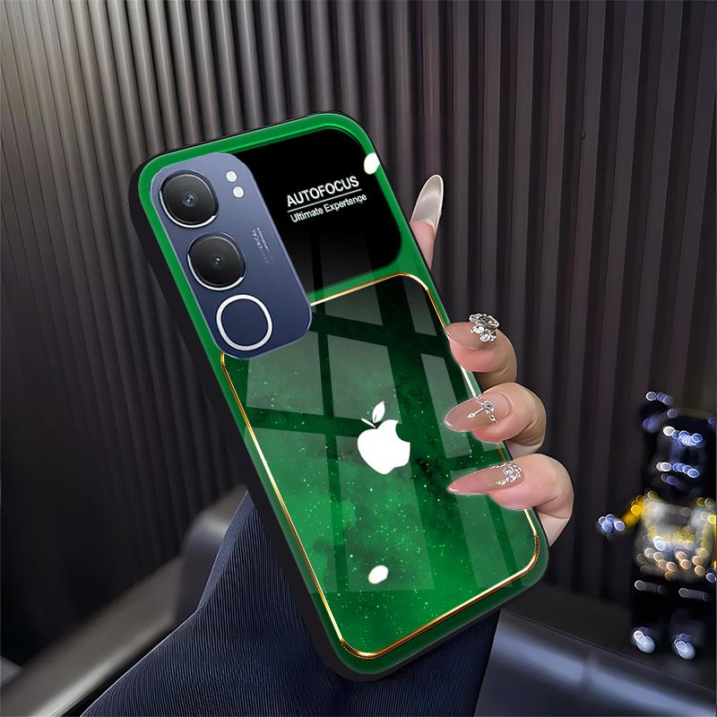 Cocok untuk casing ponsel vivo Y29 Casing ponsel kaca desain terbaru dengan pola huruf langit berbintang.-BLK