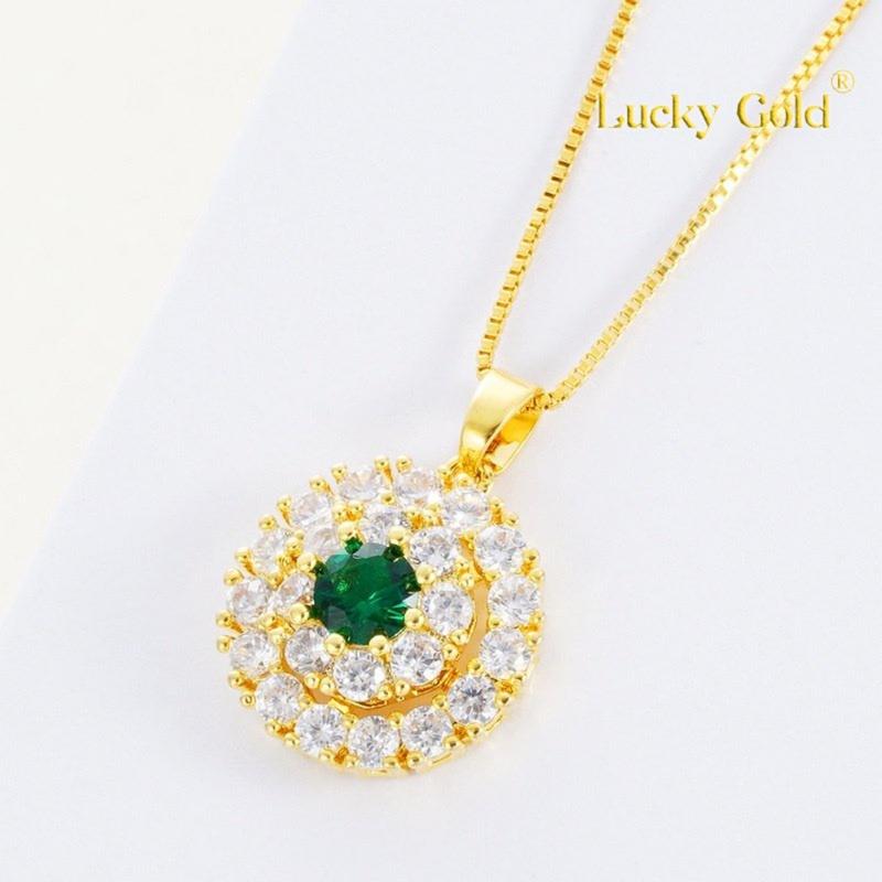 Product Introduction of [Lucky K Gold] 18K Gold Zircon Super Flash Ring Necklace Set No Color Fading Women's Jewelry 78