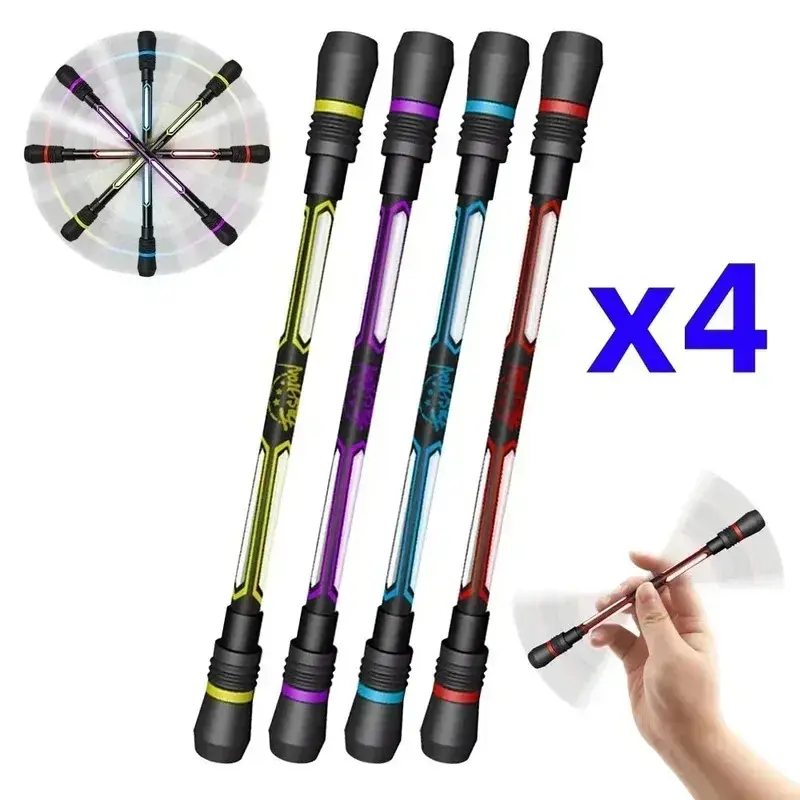Bút Quay Sáng Tạo, Có Sẵn Trong 4 / 2 / 1 Cái, Đồ Chơi Bút Gel Xoay Giảm Căng Thẳng, Chống Trượt, Thích Hợp Cho Người Lớn Và Trẻ Em, Văn Phòng Phẩm Học Sinh Tay
