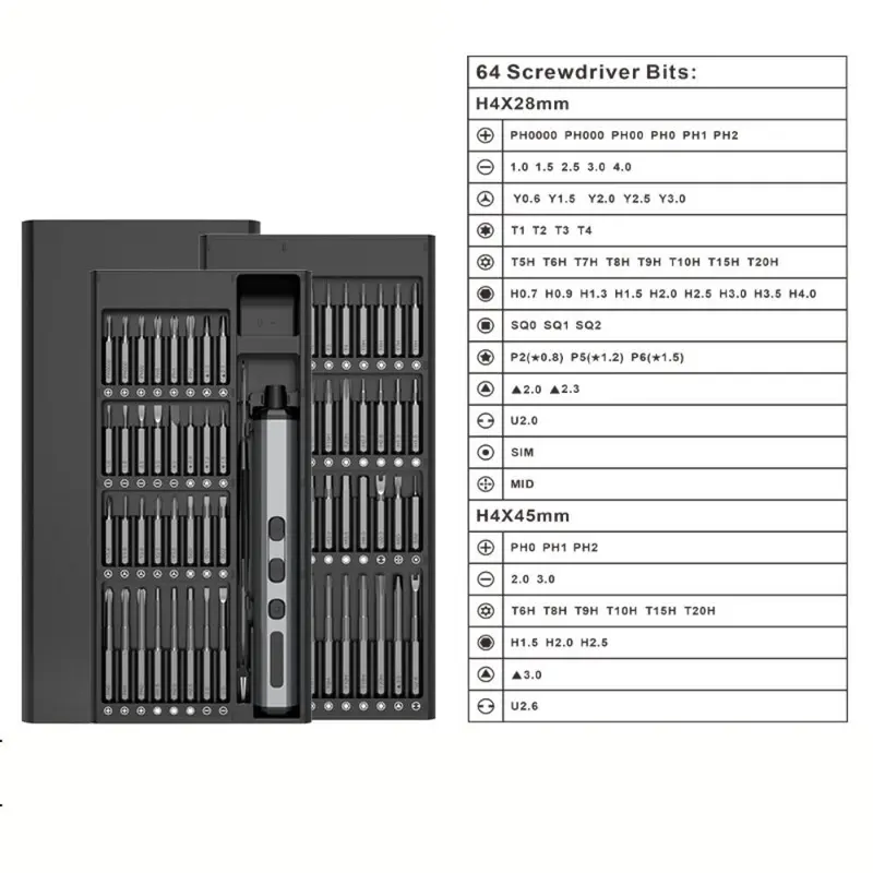 68-in-1 Precision Electric Screwdriver Set, USB Rechargeable Electric Screwdriver with Magnetic Bits, Professional Tool for iPhone Xiaomi Laptop Camera Watch Drone Toys Glass PC Computer Xbox PS4 Repair 6
