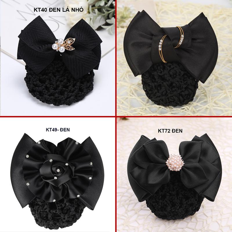 GOTI Kẹp Búi Tóc Cao Cấp Đính Nơ Nhiều Màu Kiểu Kẹp Tóc Có Búi Lưới Xinh Xắn Công Sở , Y Tá  Thời Trang Nữ KT37