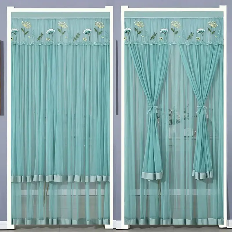 Rèm chống muỗi, 1 bộ, 100x200cm, Rèm lưới ren không cần đục lỗ, Thích hợp cho phòng Khách và phòng ngủ, Đồ dùng trang trí nội thất chung 4
