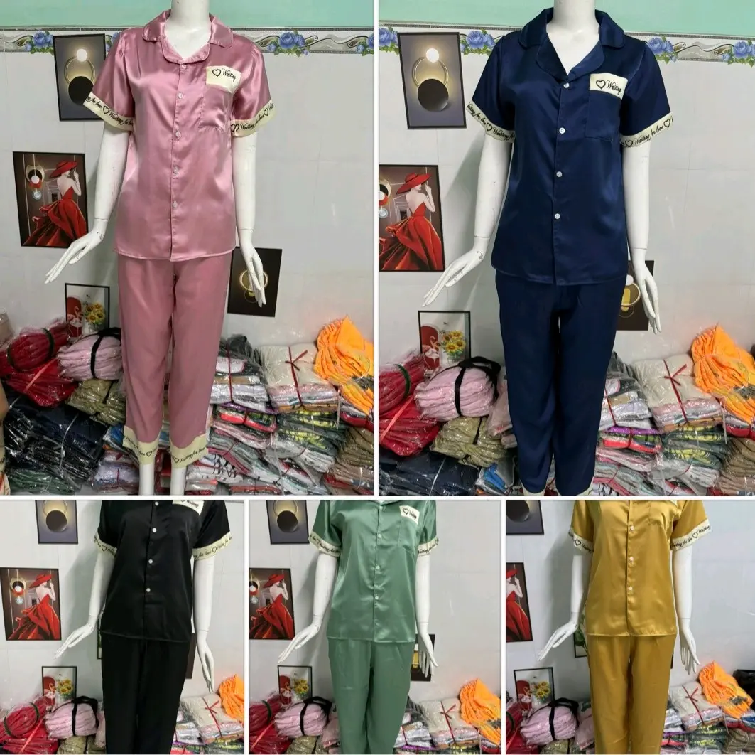 Bộ Pijama lụa latin nữ mặc nhà from từ 40-55kg
