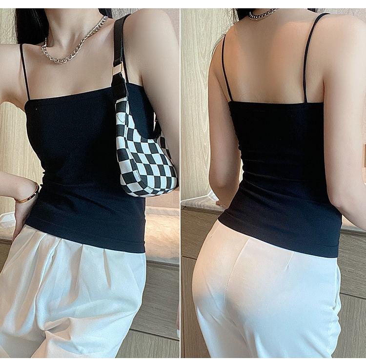 Product Introduction of Seamless Beauty Back Bandeau Camisole Women's Integrated Fixed Chest Pad Inner and Outer Wear Spaghetti Straps Chest Wrap Bottoming Vest Women 16