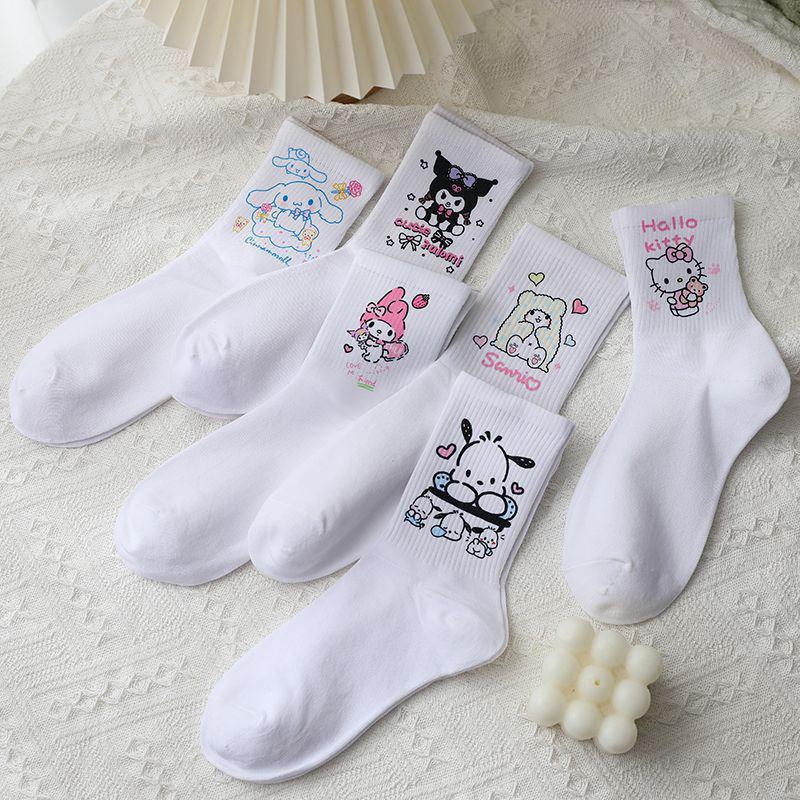Product Introduction of Tất Bông, Sanrios, Thiết Kế Dễ Thương, Hình Anime Hellokittys Và Mymelody, Tất Giữa Bắp Chân, Dành Cho Phụ Nữ Và Trẻ Em, Tất Ngắn, Thích Hợp Cho Mùa Hè, Tuyệt Vời Làm Quà Tặng, Cho Bé Gái 9