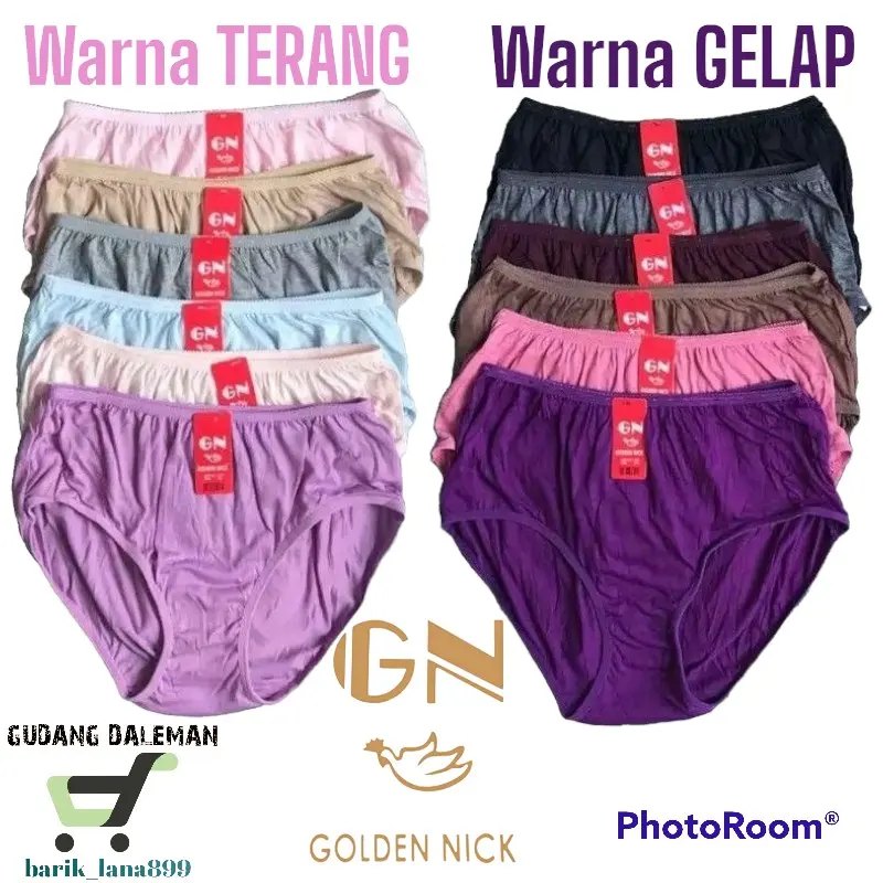 Celana Dalam Wanita CD GOLDEN NICK 937&939 Set 6pcs-12pcs Pakaian Dalam motif katun