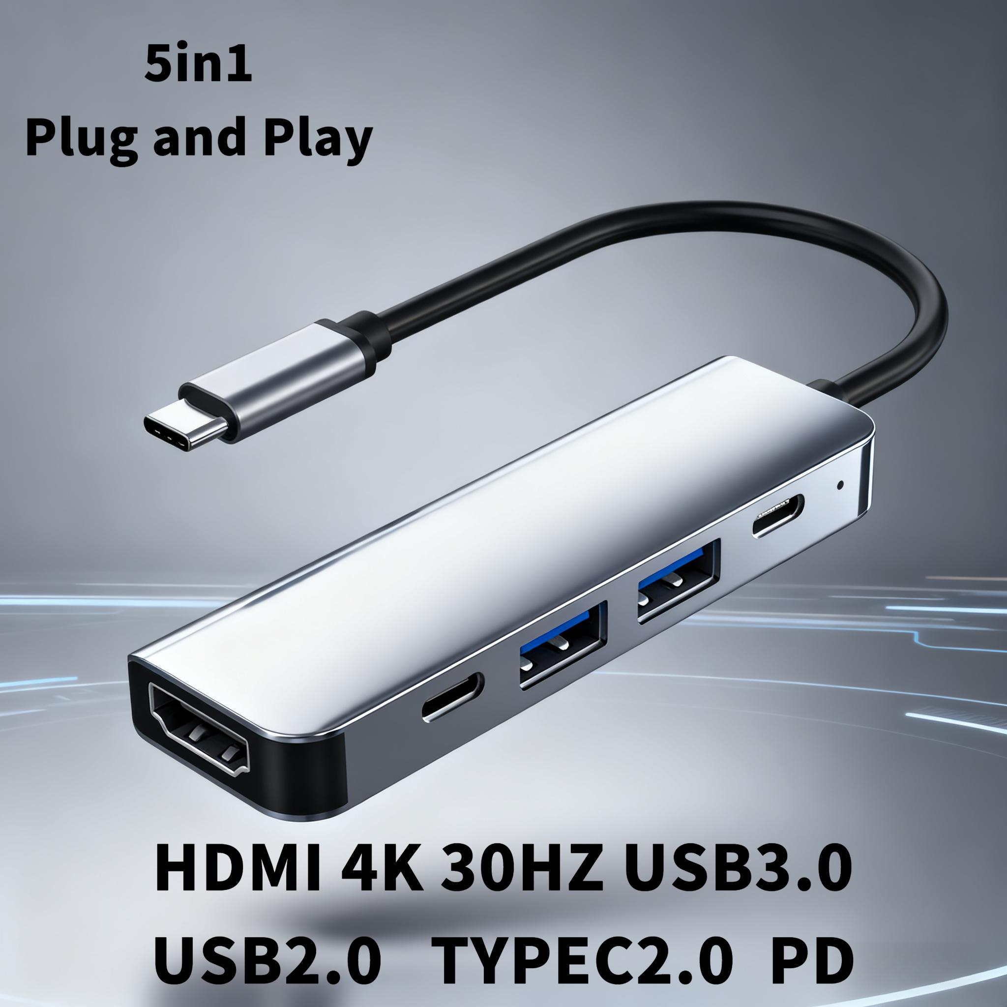 5in1 Type C Docking Station HDMI 4K USB3.0 Type C Data Transfer USB Multi-port Hub USB C HUB สำหรับ 