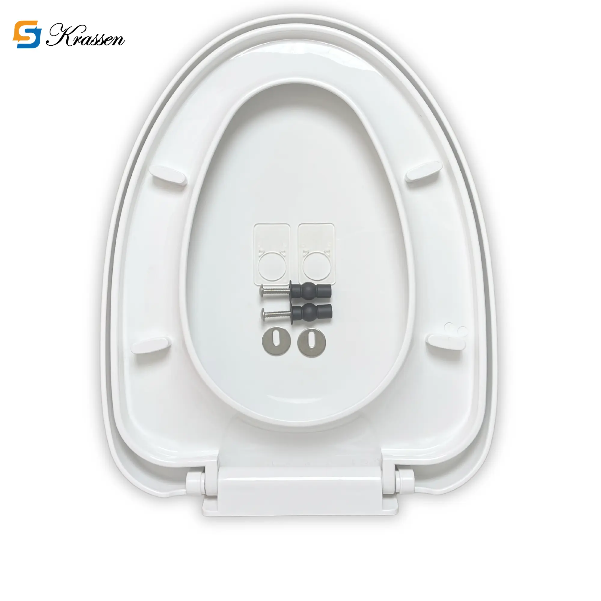 KS.05 Nắp bồn cầu rơi êm thay thế cả bệt liền khối và hai khối két nước rời có kích thước Rộng 36-37cm, Dài 47-48cm. Màu trắng sứ, Chất liệu nhựa PP nguyên sinh cao cấp, dầy chịu lực tốt, không bị ố vàng xỉn màu. Bảo hành 3 năm.