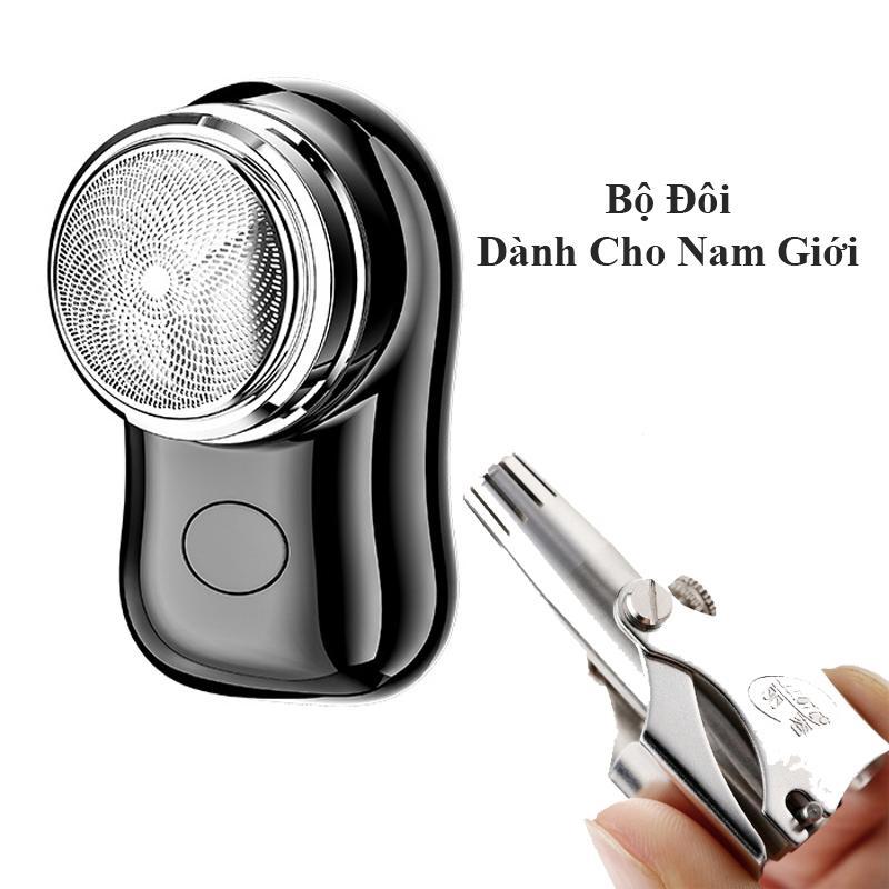Một Máy Cạo Râu Nam Mini Bỏ Túi Sạc Pin Tặng Một Dụng cụ cắt tỉa lông mũi tiệ