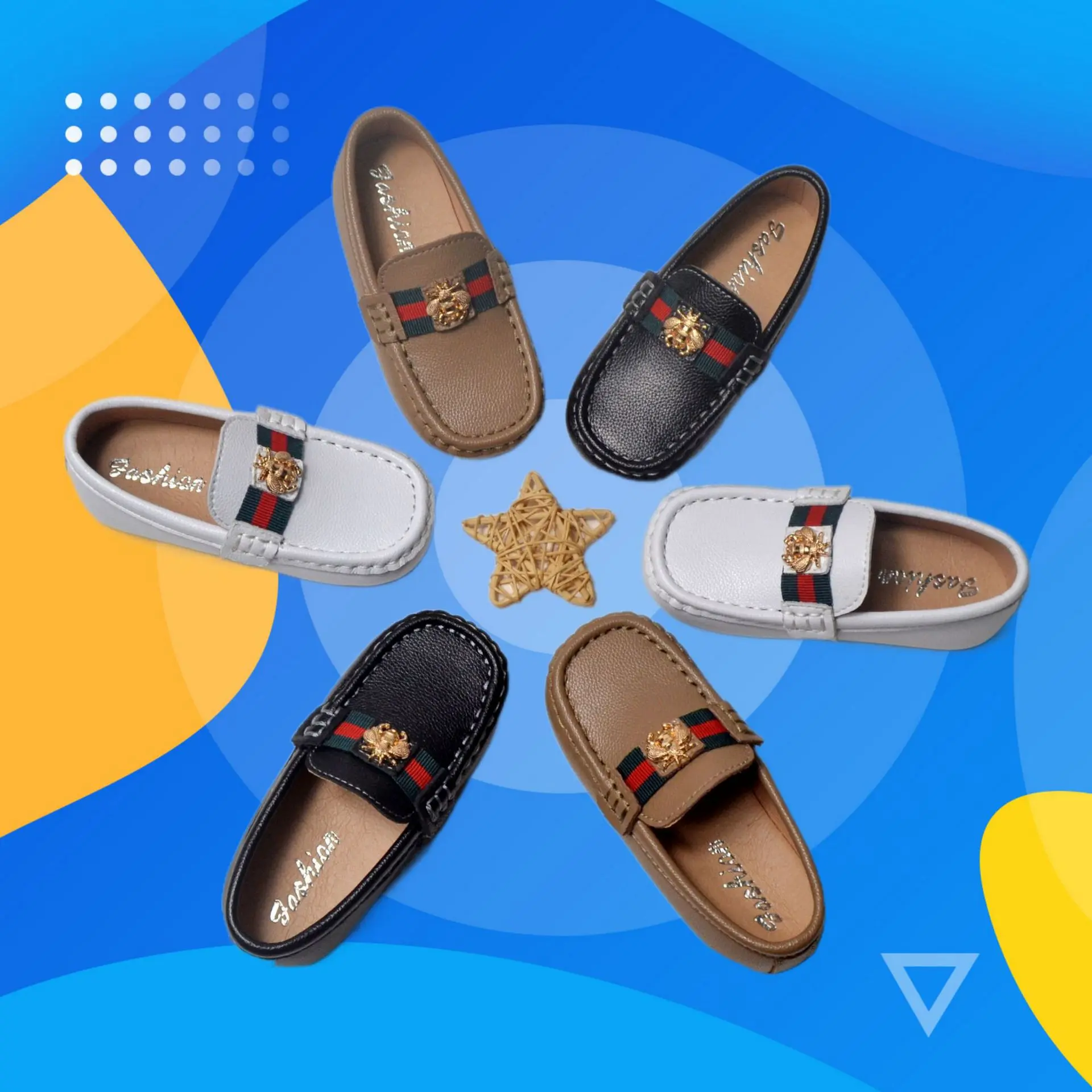 Giày Trẻ Em, Tods, Giày Da Trẻ Em, Giày Giày Lười, Giày Bé Trai, Giày Trắng, Giày Biểu Diễn, Giày Em Bé Giày Công Chúa Cho Bé Sợi Tre