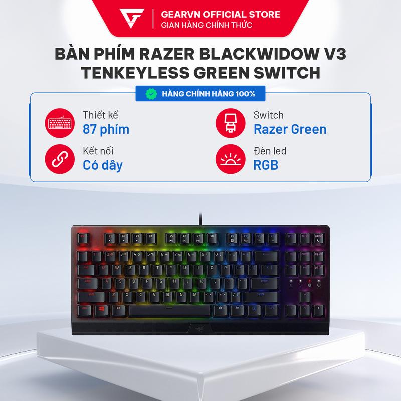 Bàn phím Razer Blackwidow V3 Tenkeyless Green Switch