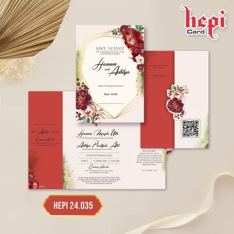 Undangan Pernikahan HEPI 035 Elegan Modern Paket Lengkap 100 PCS Gratis Label & Plastik - JanjiKita | Default
