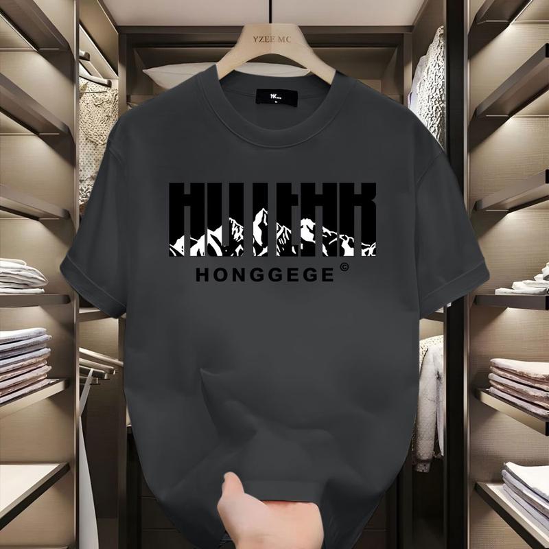 Product Introduction of Áo Thun Ngắn Tay Dáng Rộng Thường Ngày 100% Cotton, In Chữ Và Núi, Dành Cho Nam 17