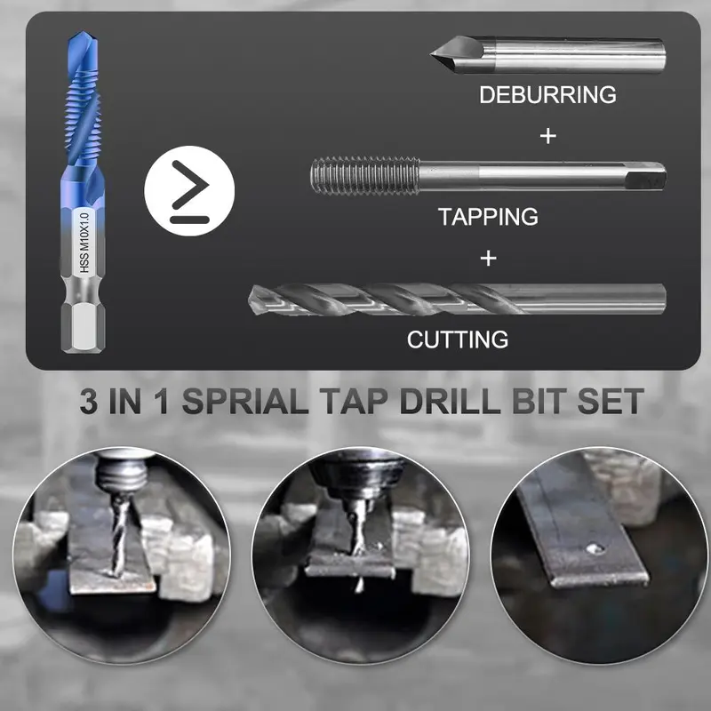 Spiral Drill Bit Set, High Speed Steel Drill Bit Set, Hex Shank Twist Drill Bit, Power Tool Accessories for Drilling, Home Accessories 4