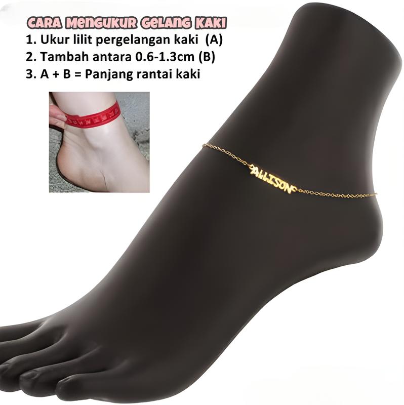 Flexion - Gelang Kaki Wanita Lucia - Titanium Anti Karat/Hitam/Luntur - Aksesoris dan Perhiasan Fashion Korea Aesthetic Anklet Gold 3