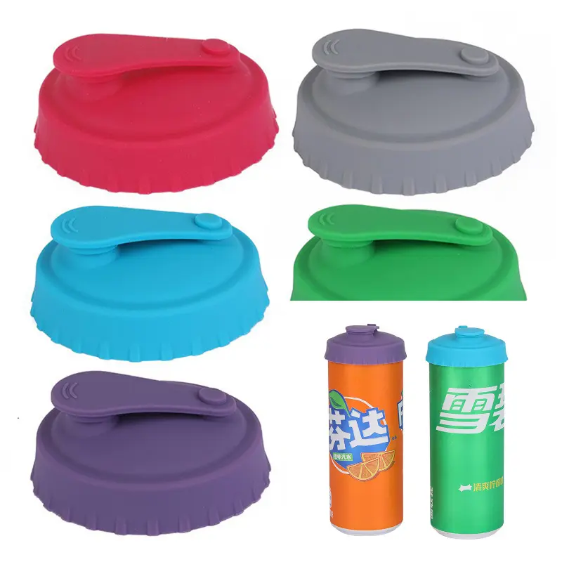 Nắp lon Soda bằng silicon, Nút chặn có thể tái sử dụng, Thích hợp cho bia Soda, Đồ uống, Nước trái cây, Coke và các loại lon tiêu chuẩn, Tương thích với đồ uống